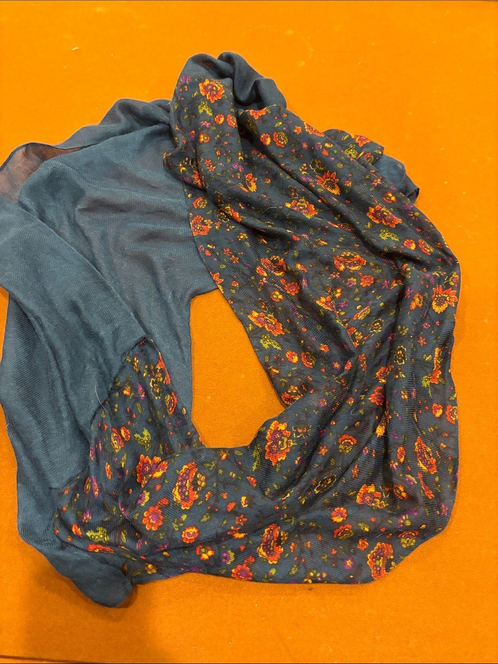 Lightweight Navy Floral Infinity Scarf - Women Accessories